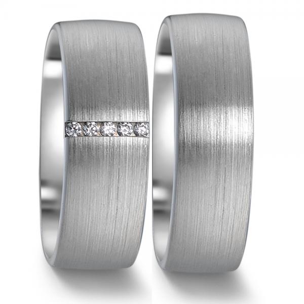 Trauringe Weissgold von Weidner 62051 + 72051